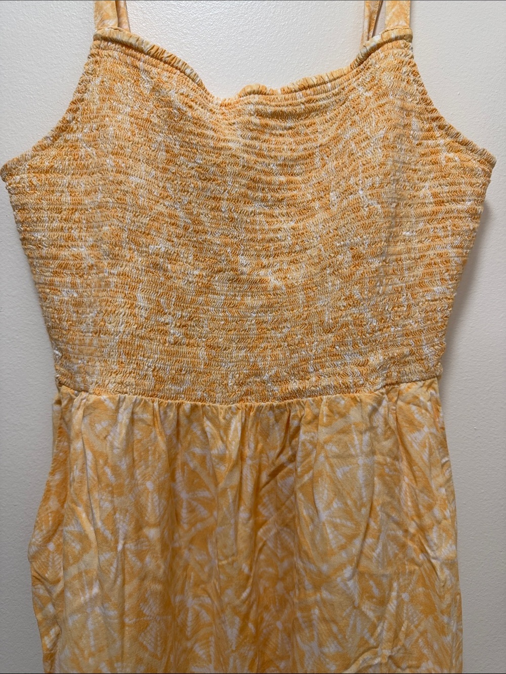 Old Navy Yellow Floral Smocked Midi Dress Size Small - Picture 3 of 10